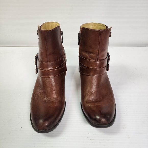 Bussola Antwerpen Avy Nevada Russet Leather Ankle Strap Boots Size 38 - Picture 2 of 11